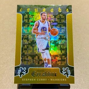 2015-16 PANINI EXCALIBUR Stephen Curry Crusade Gold Camo Basketball Card #32